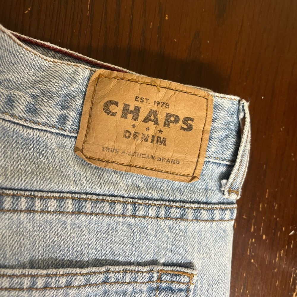 VTG Chaps Ralph Lauren Denim Jeans Straight Leg Light Wash Blue Sz 34x30 - Picture 11 of 12